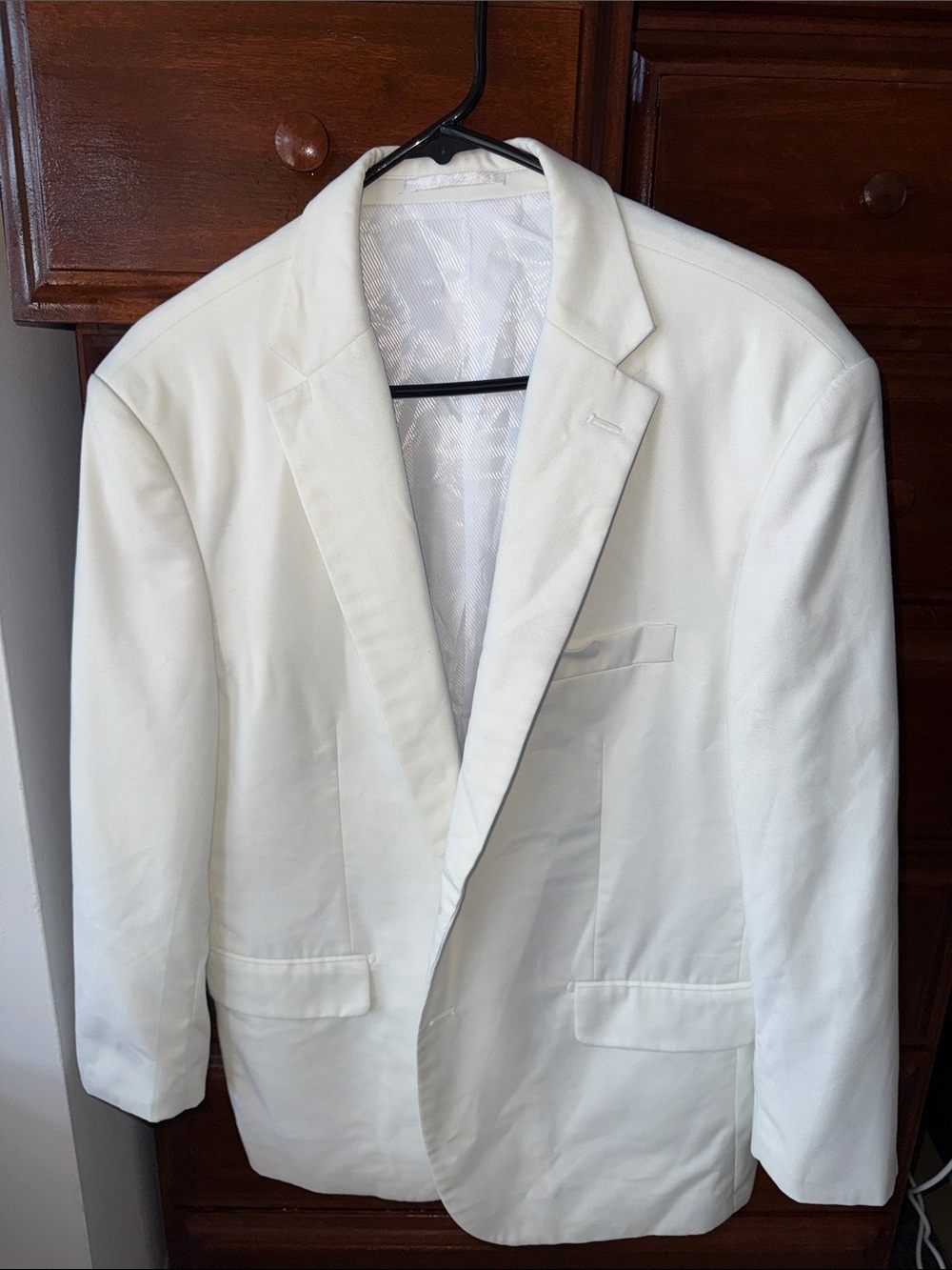 Classic Men's White Blazer - Elegant Single-Breasted Jacket